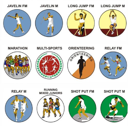 Athletics J-S pk of 5 25mm centres-